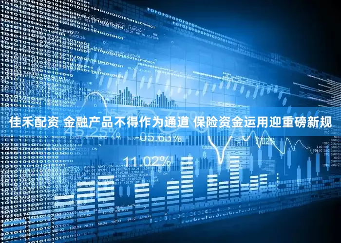 佳禾配资 金融产品不得作为通道 保险资金运用迎重磅新规